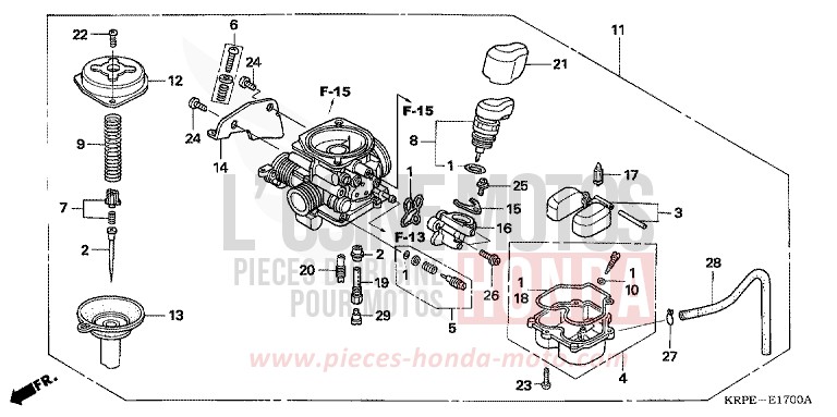 CARBURETOR for SCV LEAD FORCE SILVER METALLIC (NH411) from 2005